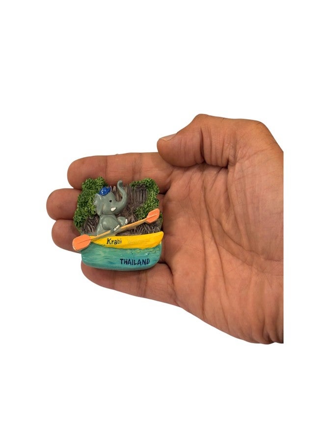 KRIWIN Travel Souvenir 3D Resin Fridge Magnets, Decorative Hand Painted Country Theme Collection with Strong Magnetic Back (Grey Krabi) - Image 3